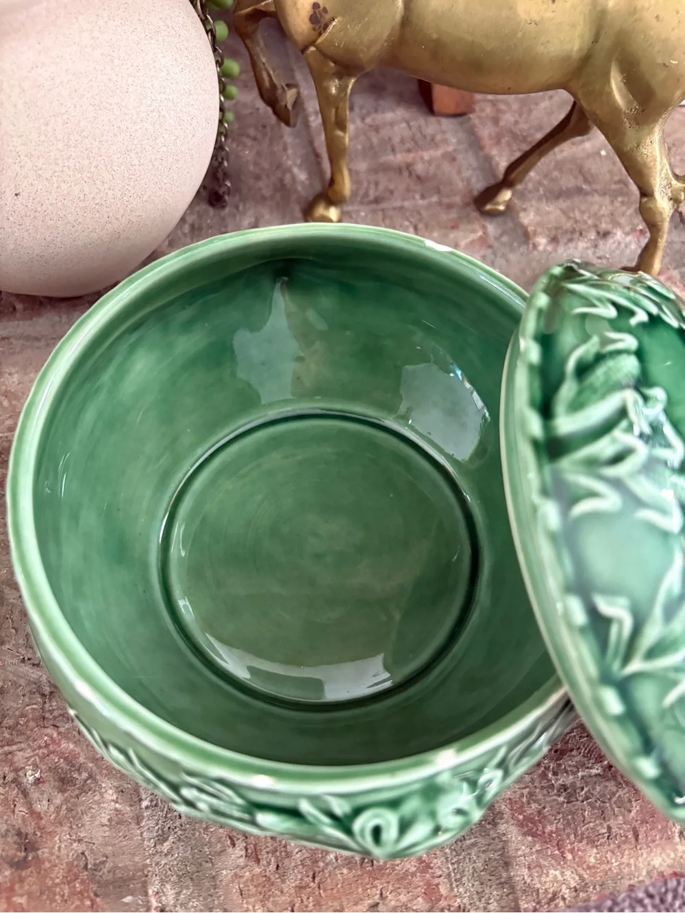 Vintage Sur La Table rooster and corn dish with lid, Portugal